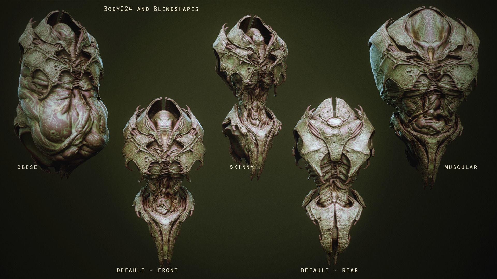 DEMON TORSOS 43 meshes with blendshapes 3D model_34