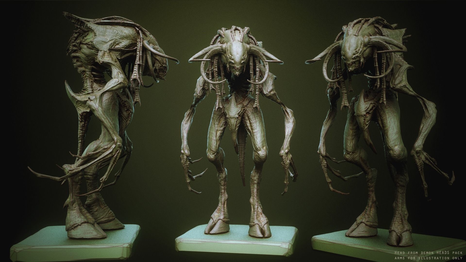 DEMON TORSOS 43 meshes with blendshapes 3D model_6