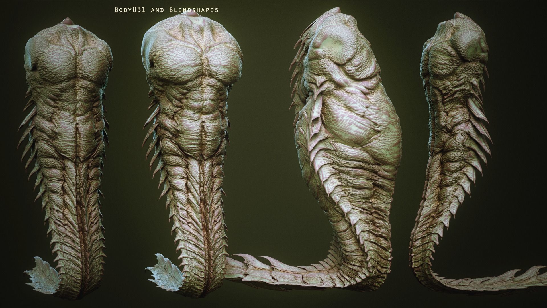 DEMON TORSOS 43 meshes with blendshapes 3D model_41