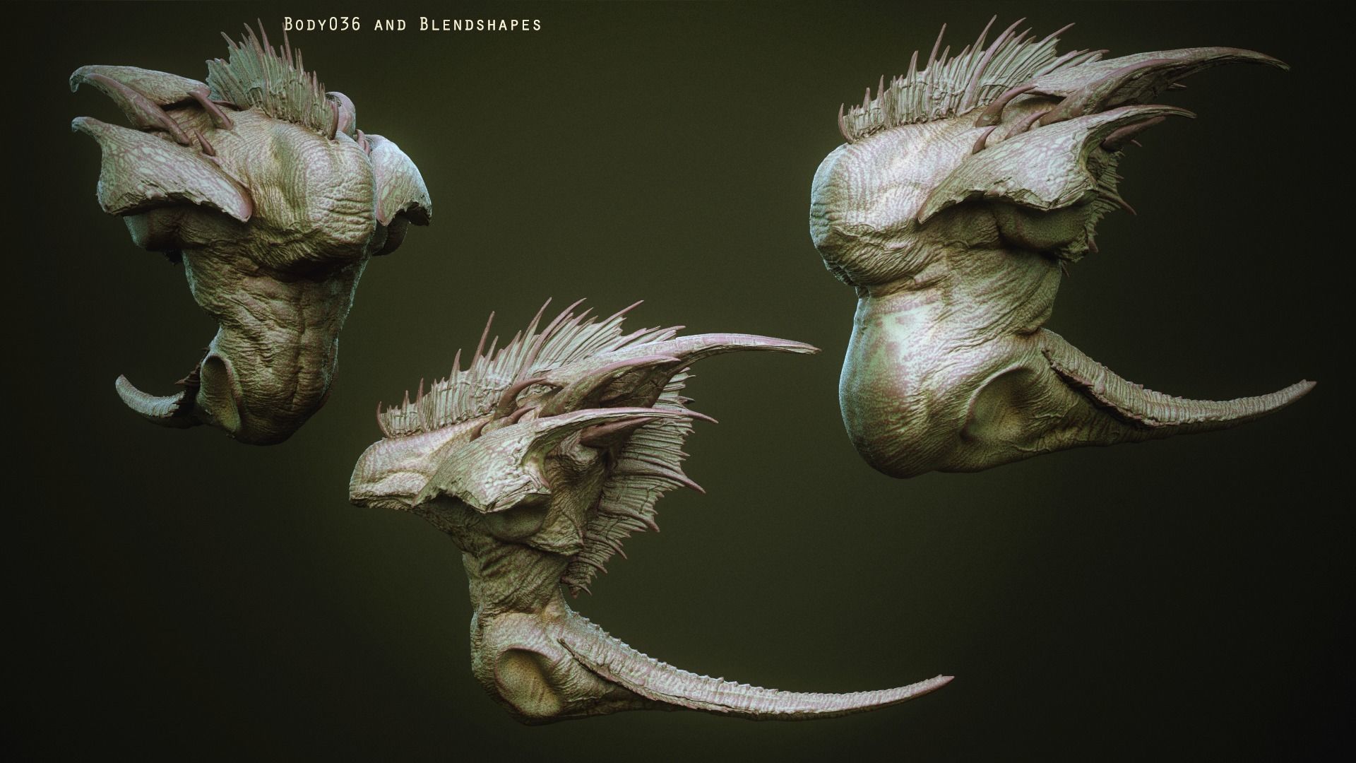 DEMON TORSOS 43 meshes with blendshapes 3D model_45