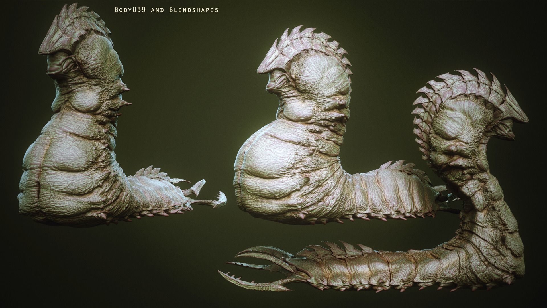 DEMON TORSOS 43 meshes with blendshapes 3D model_16