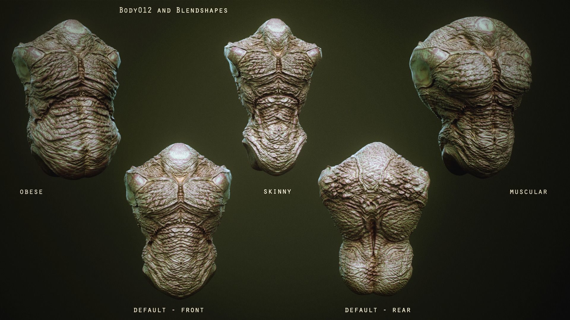DEMON TORSOS 43 meshes with blendshapes 3D model_22