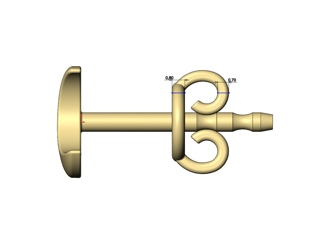 Crescent moon stud earring 3D print model_8