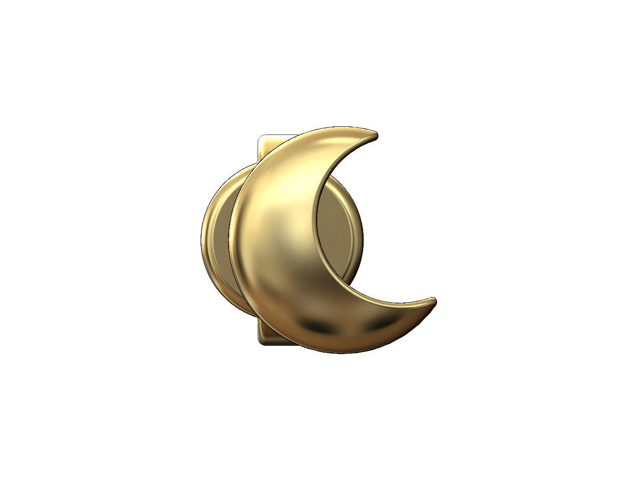 Crescent moon stud earring 3D print model_1