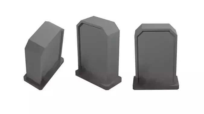 Tombstone - Stele vertical Low-poly 3D model