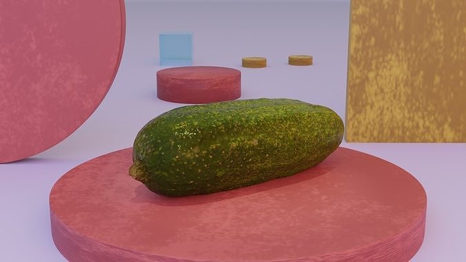 Cucumber 02 Low-poly 3D model 3