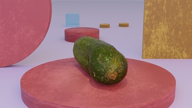 Cucumber 02 Low-poly 3D model 5