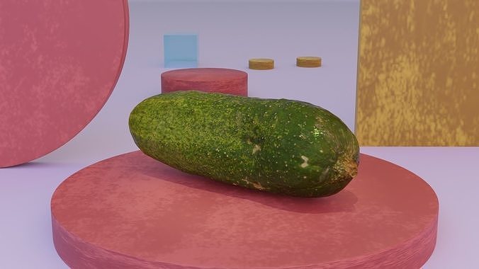 Cucumber 02 Low-poly 3D model 6