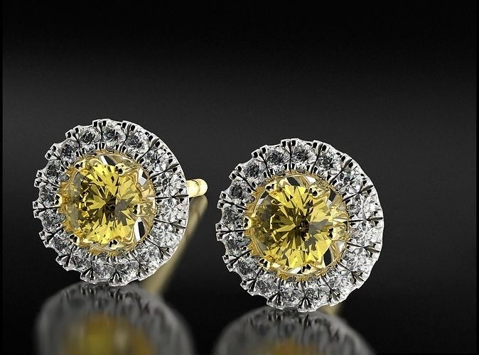 Transformer earrings with diamonds 755 3D print model