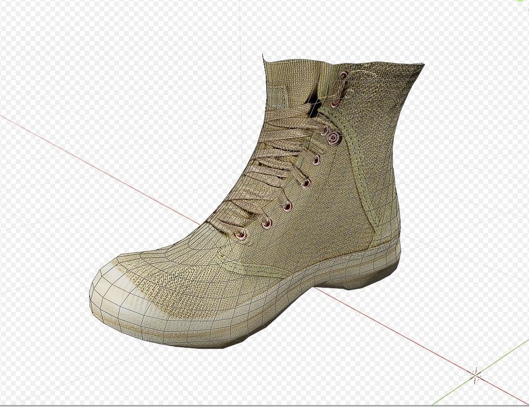 Boots combat boot Low-poly 3D model_4