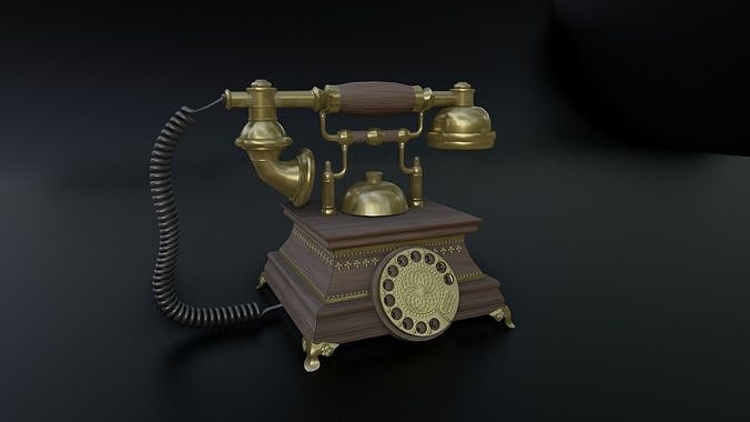 Vintage Rotary Old Phone Low-poly 3D model