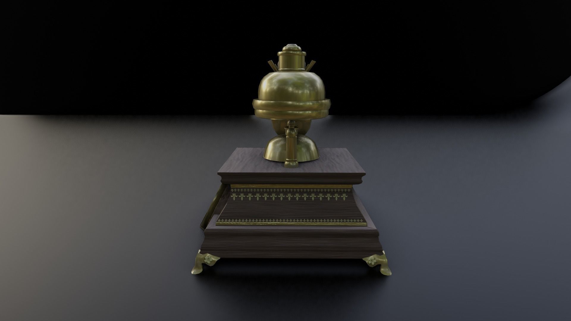 Vintage Rotary Old Phone Low-poly 3D model_4