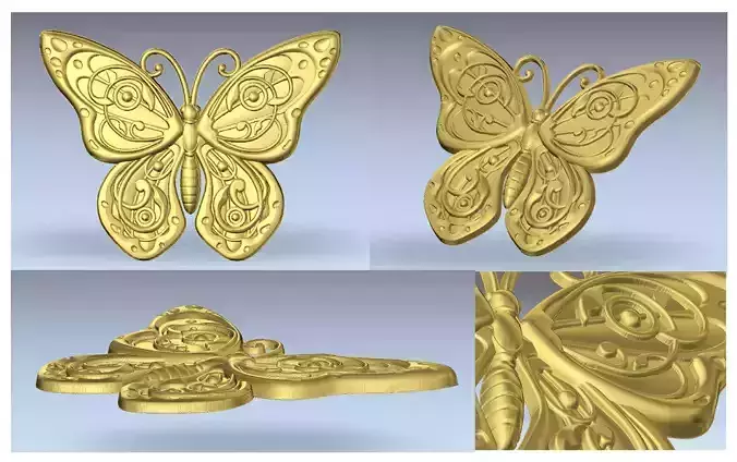 Butterfly 3D STL gold