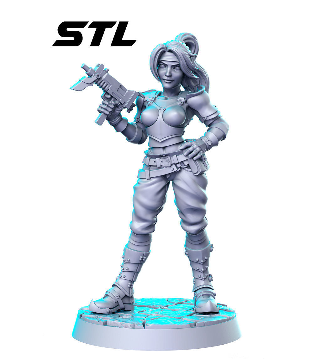 Jessie Rasberry Final Fantasy 32mm Pre-supported 3D print model_1