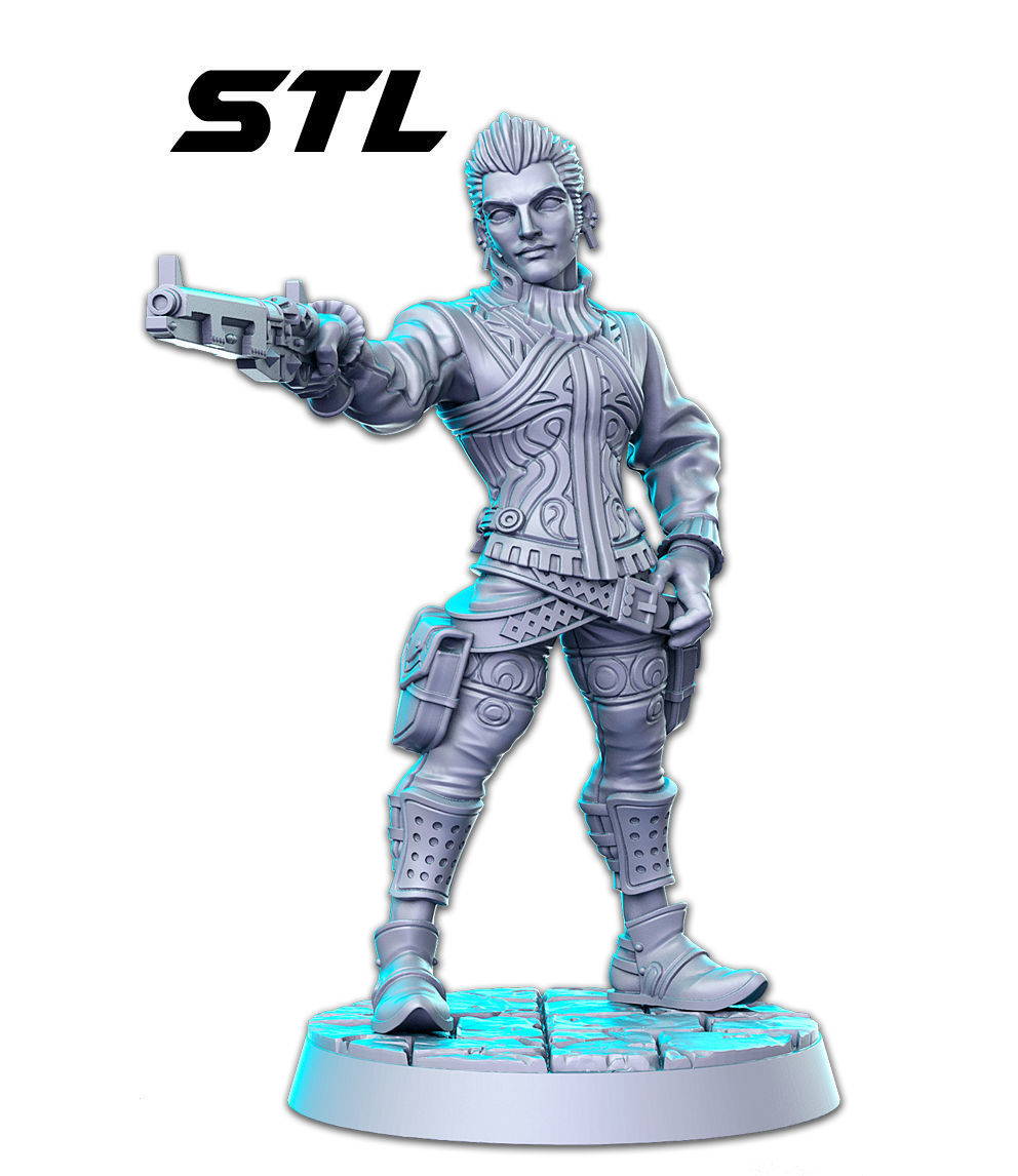 Balthier Final Fantasy 32mm Pre-supported 3D print model_1