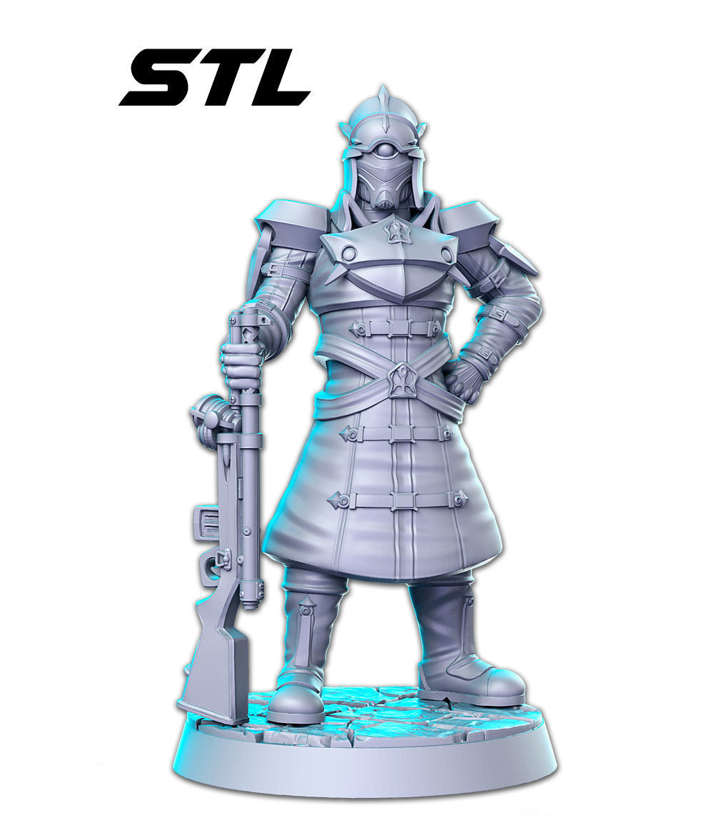 Shinra Cerberus Officer Pre-supported 3D print model_1