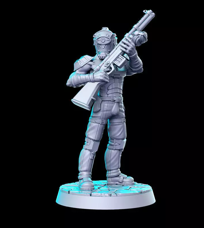 Shinra Cerberus Soldier Final Fantasy 32mm Pre-supported 3D print model_0