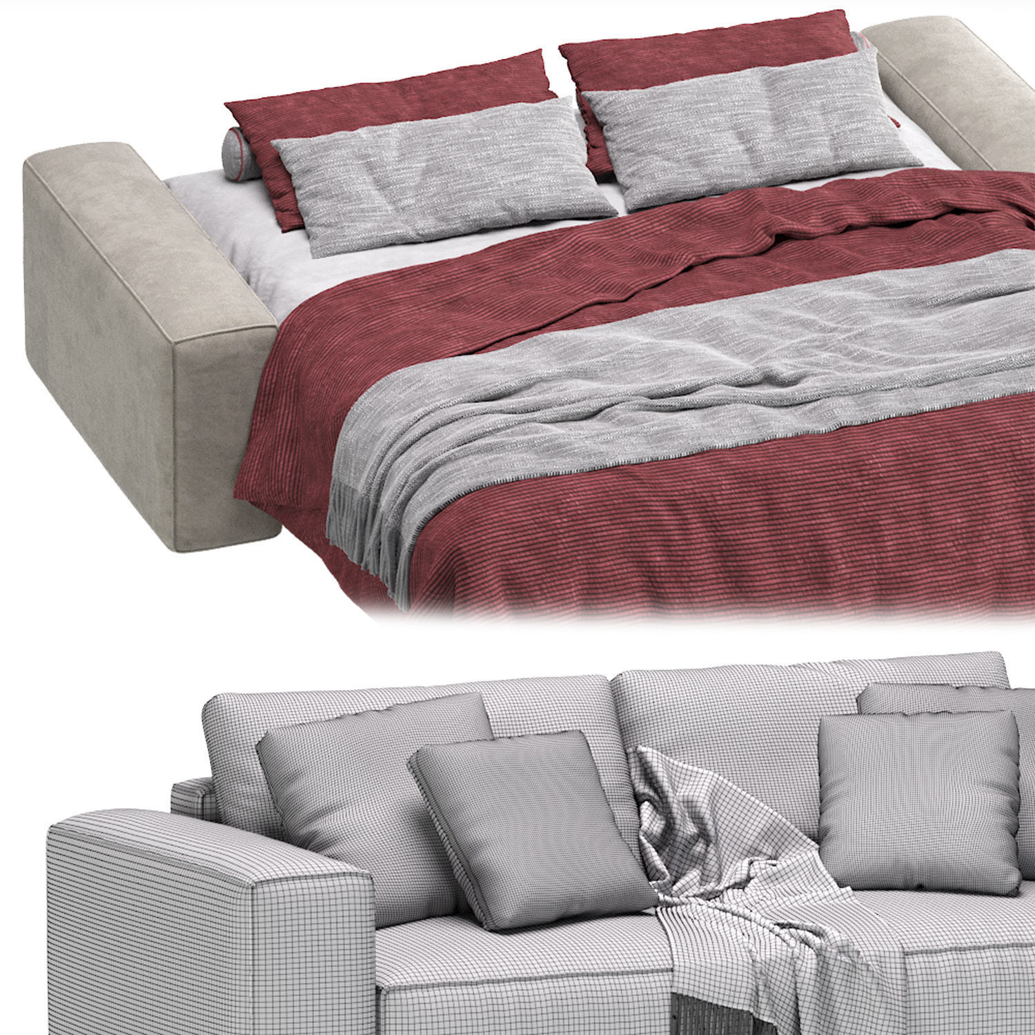 Folding Modular Sofa ERWIN by Kult Home 3D model_12