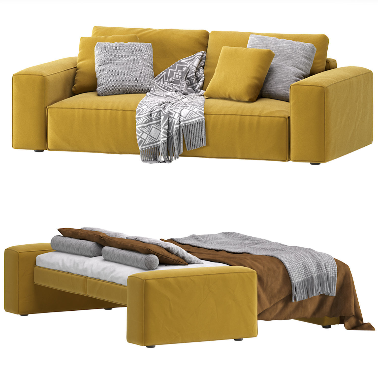 Folding Modular Sofa ERWIN by Kult Home 3D model_5