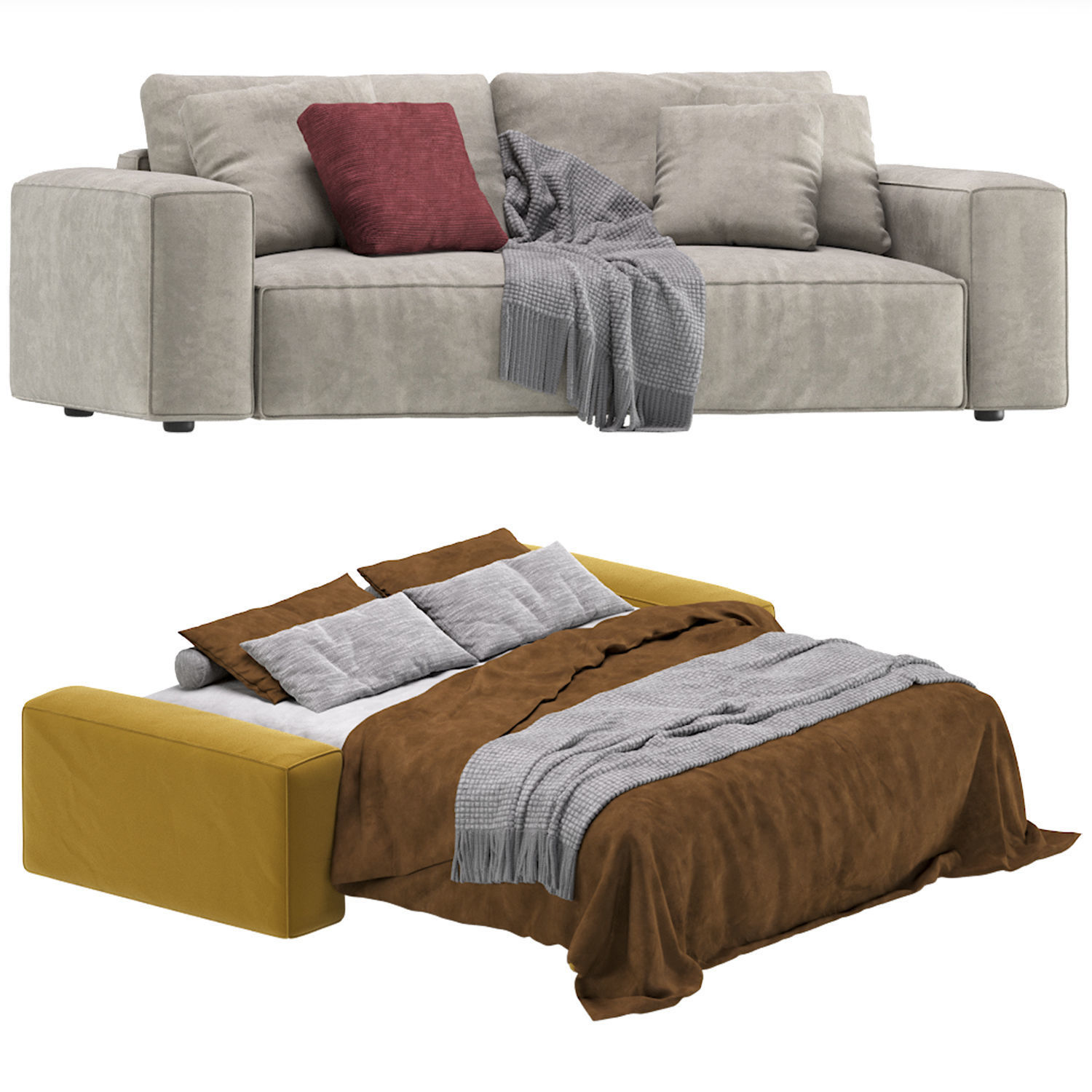 Folding Modular Sofa ERWIN by Kult Home 3D model_7