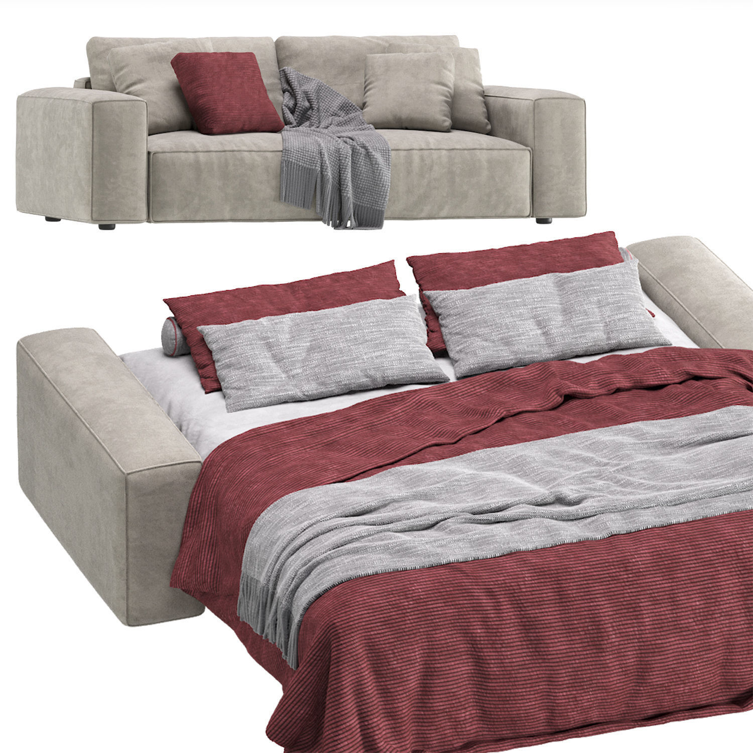 Folding Modular Sofa ERWIN by Kult Home 3D model_10