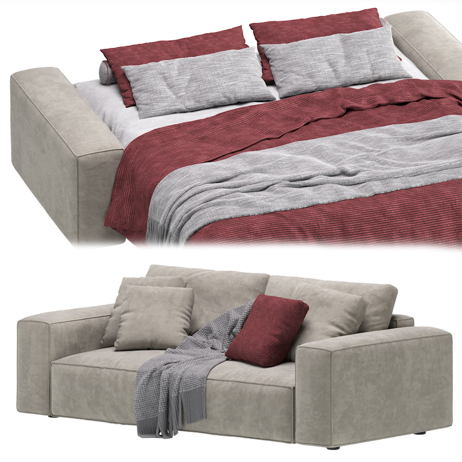 Folding Modular Sofa ERWIN by Kult Home 3D model_6