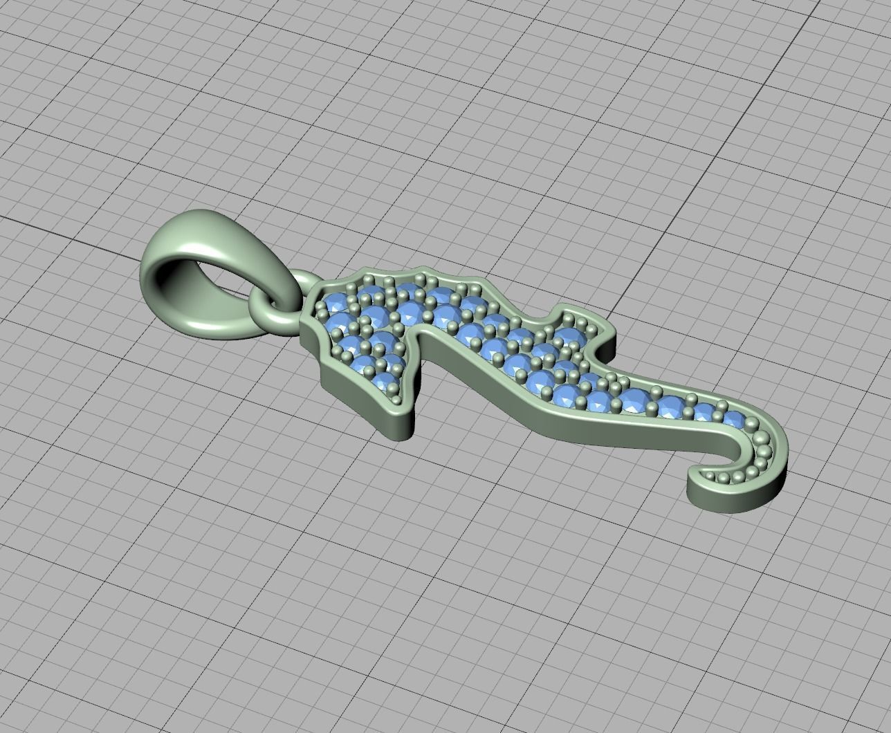 Seahorse Diamond Pendant 19mm Sea Horse 3Dprint Jewelry 3D print model_31