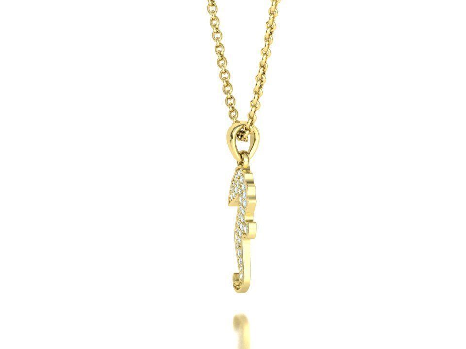 Seahorse Diamond Pendant 19mm Sea Horse 3Dprint Jewelry 3D print model_24