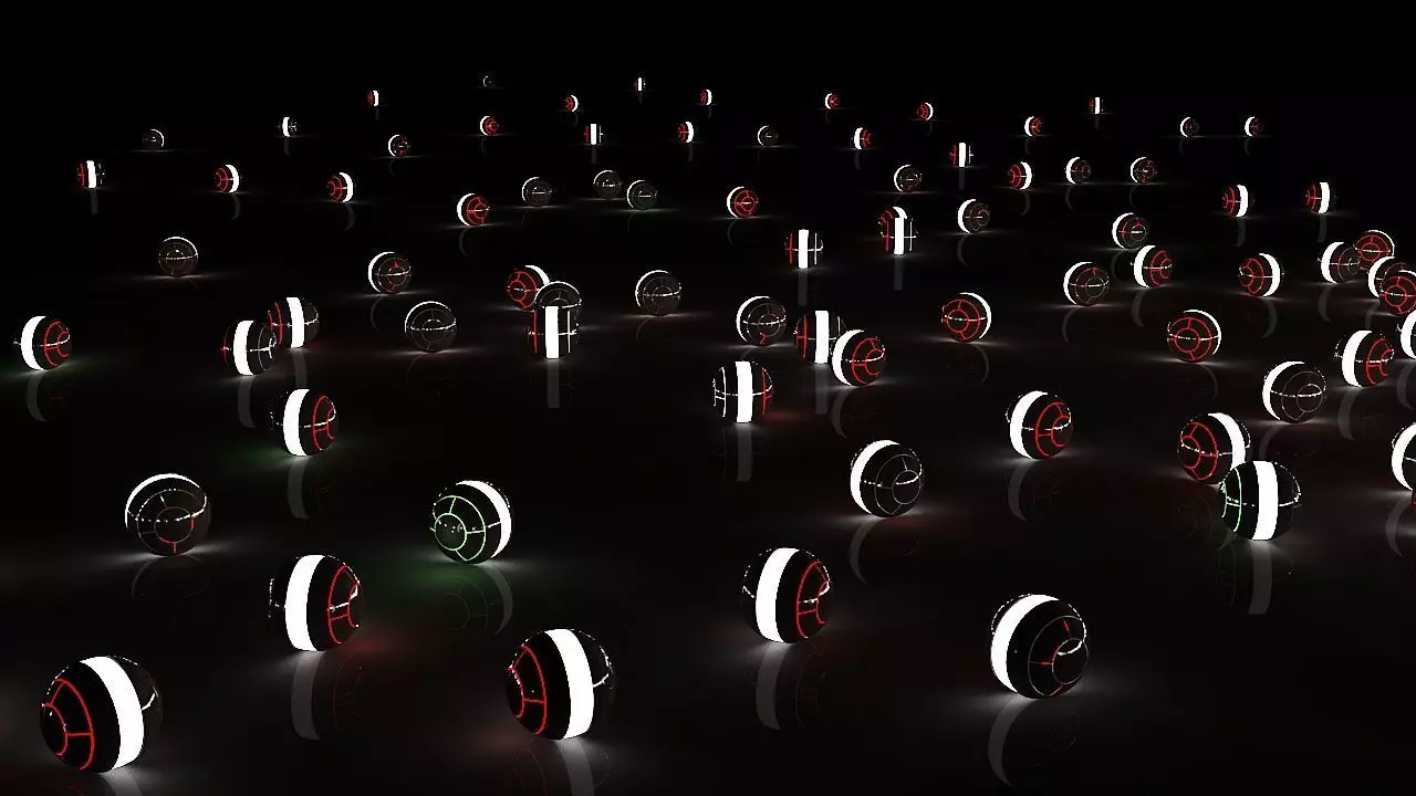 glow spheres with light setup 3D model