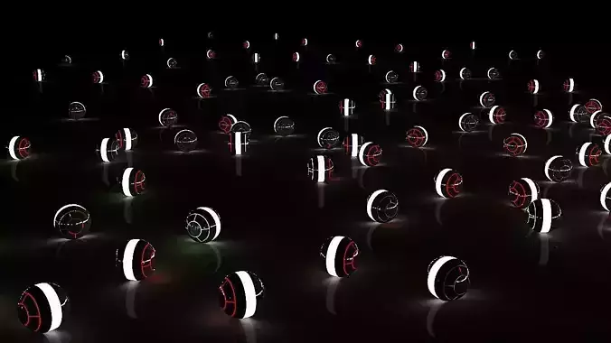 glow spheres with light setup 3D model