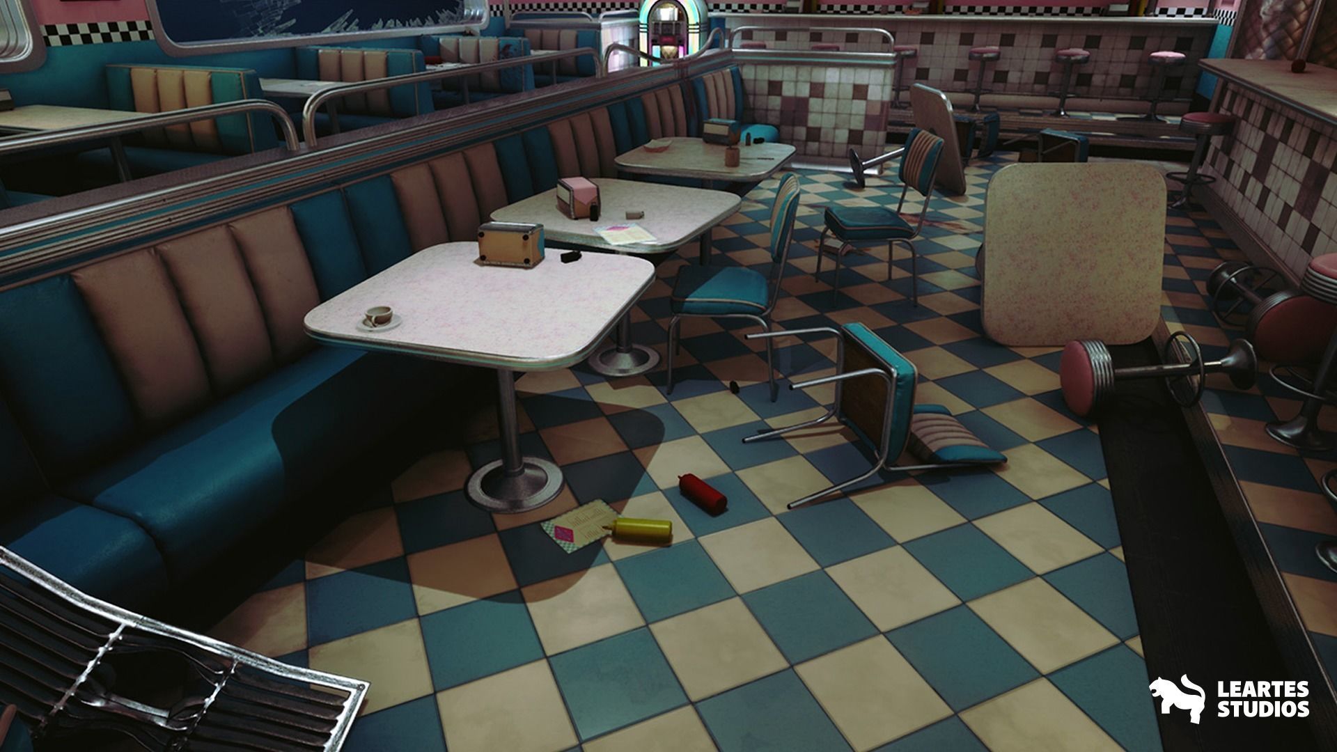 Rinos Diner Environment Low-poly 3D model_2