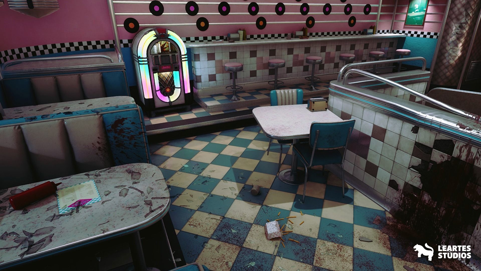 Rinos Diner Environment Low-poly 3D model_4