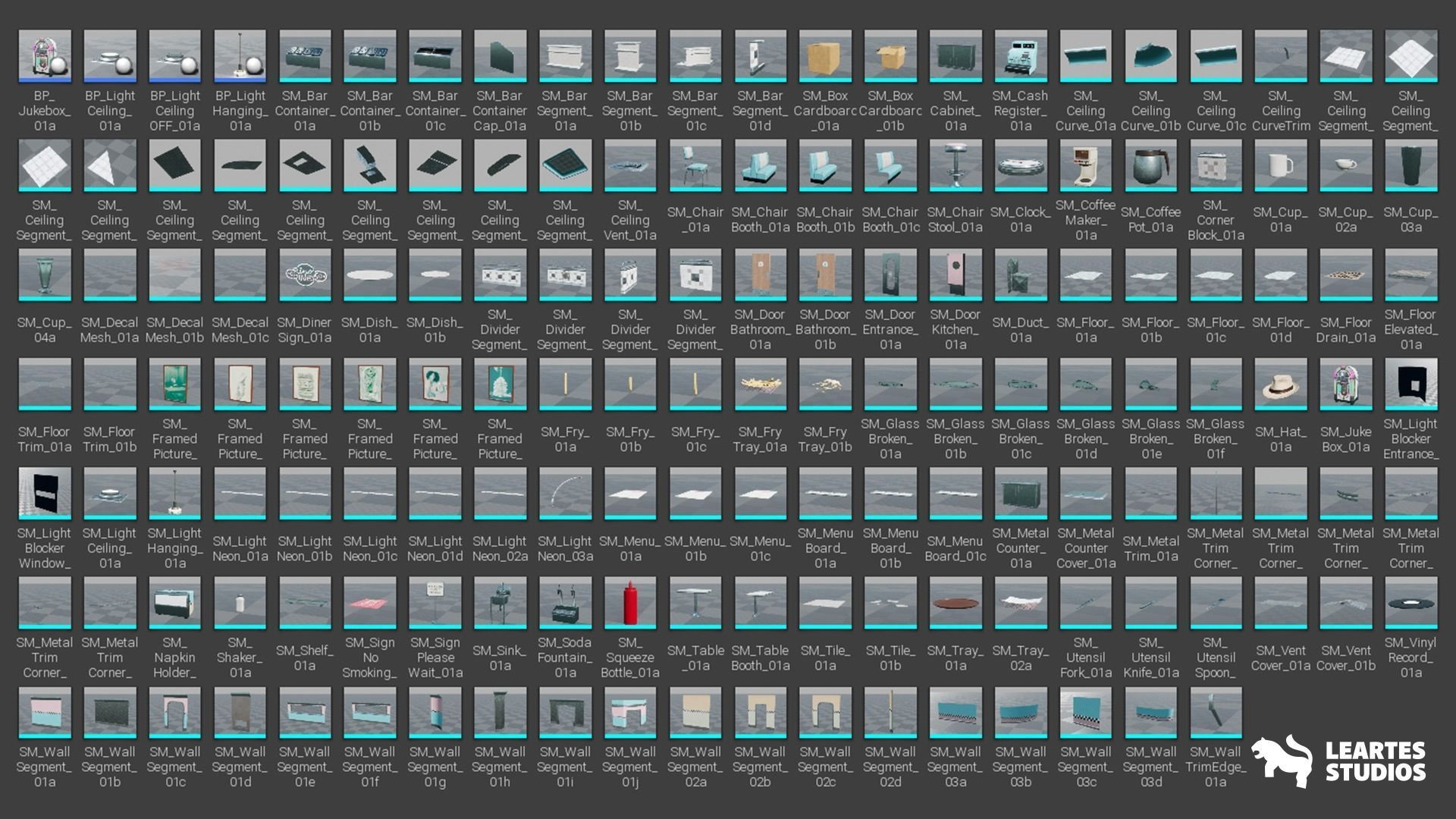 Rinos Diner Environment Low-poly 3D model_10