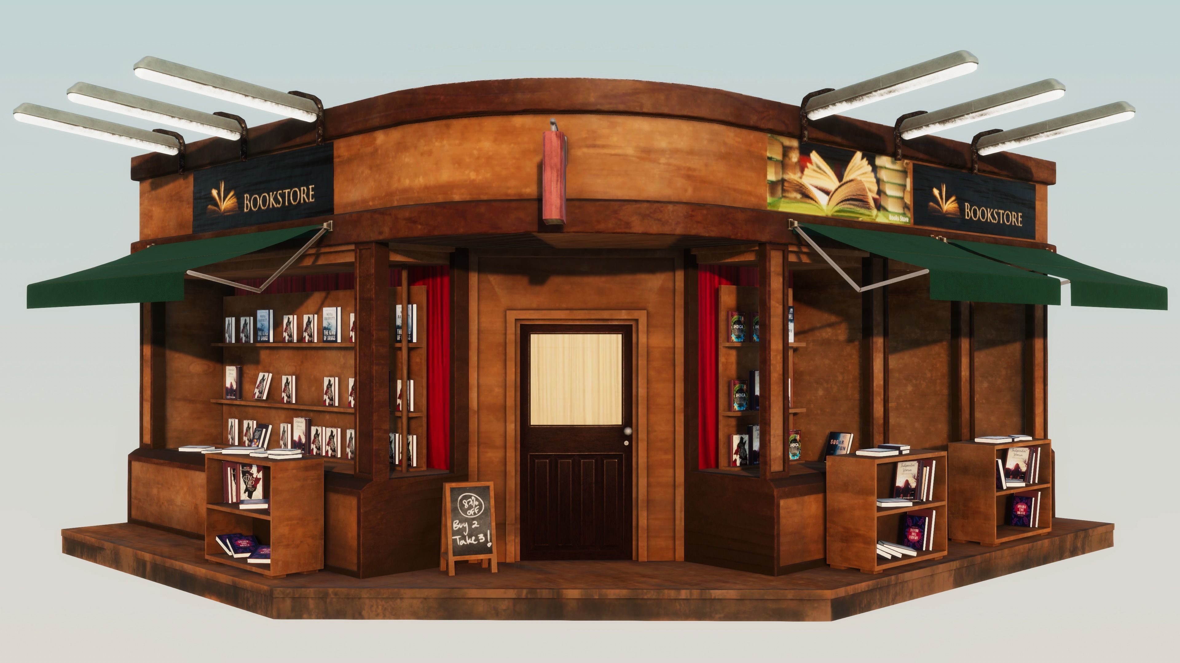 Store Front Pack 1 Low-poly 3D model_1