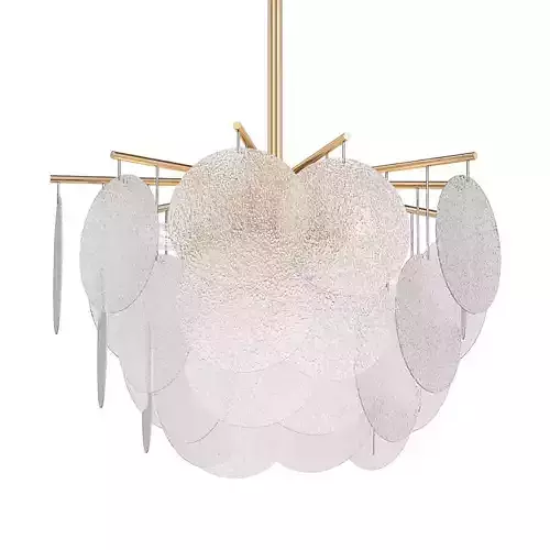 FROST B gold and glass chandelier with circular discs