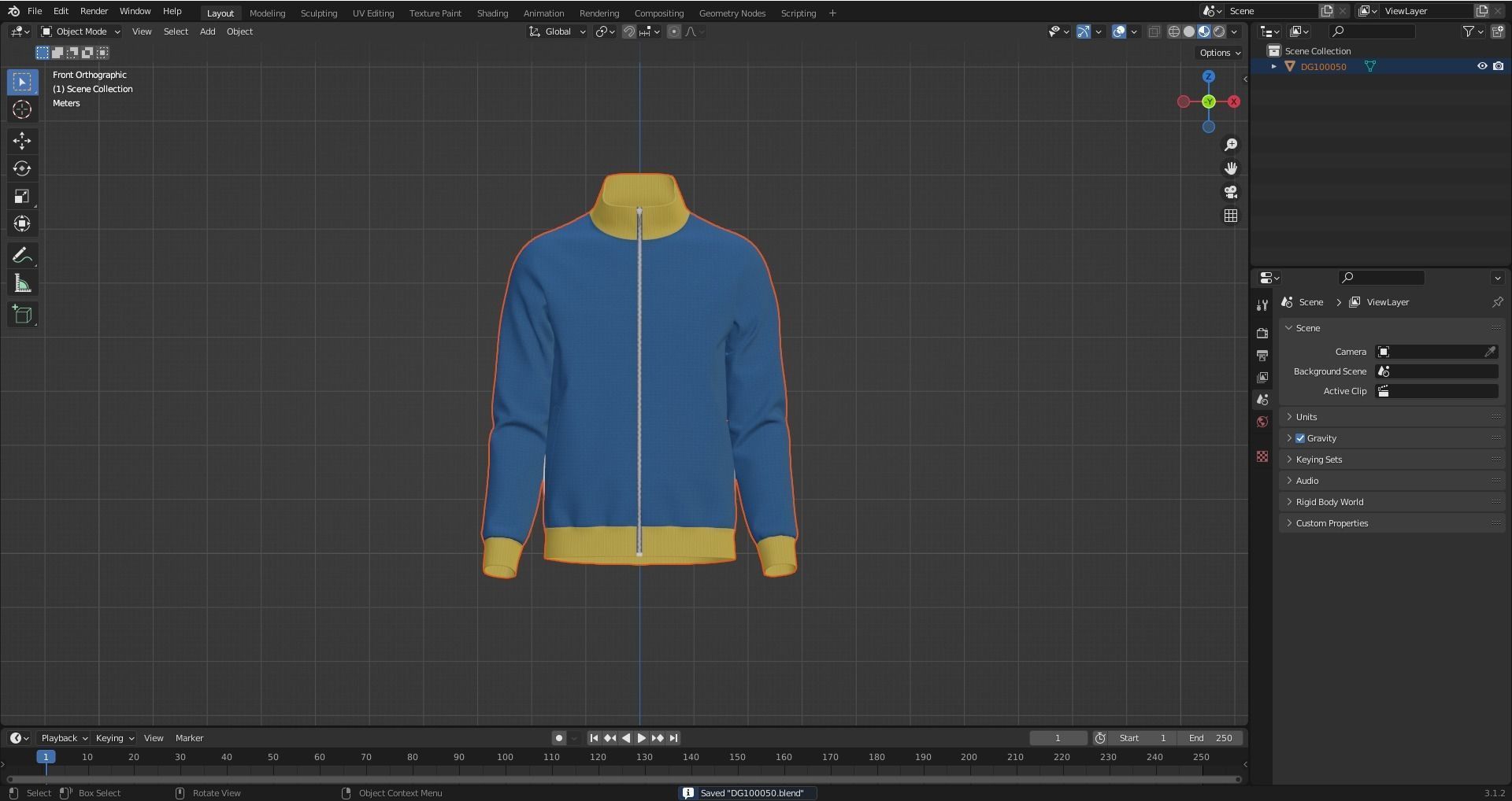 Man  Classic Jacket Design 3D model_18