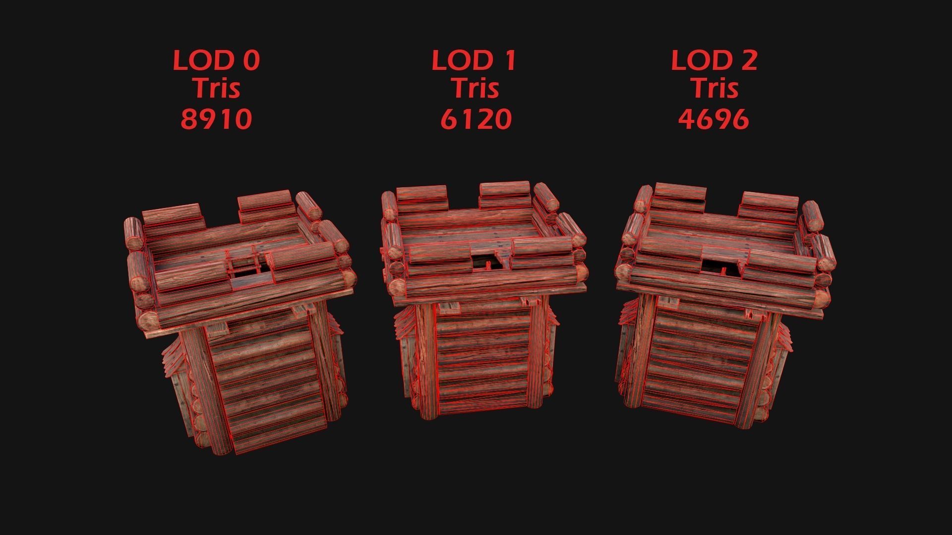 Medieval Towers Pack Low-poly 3D model_13