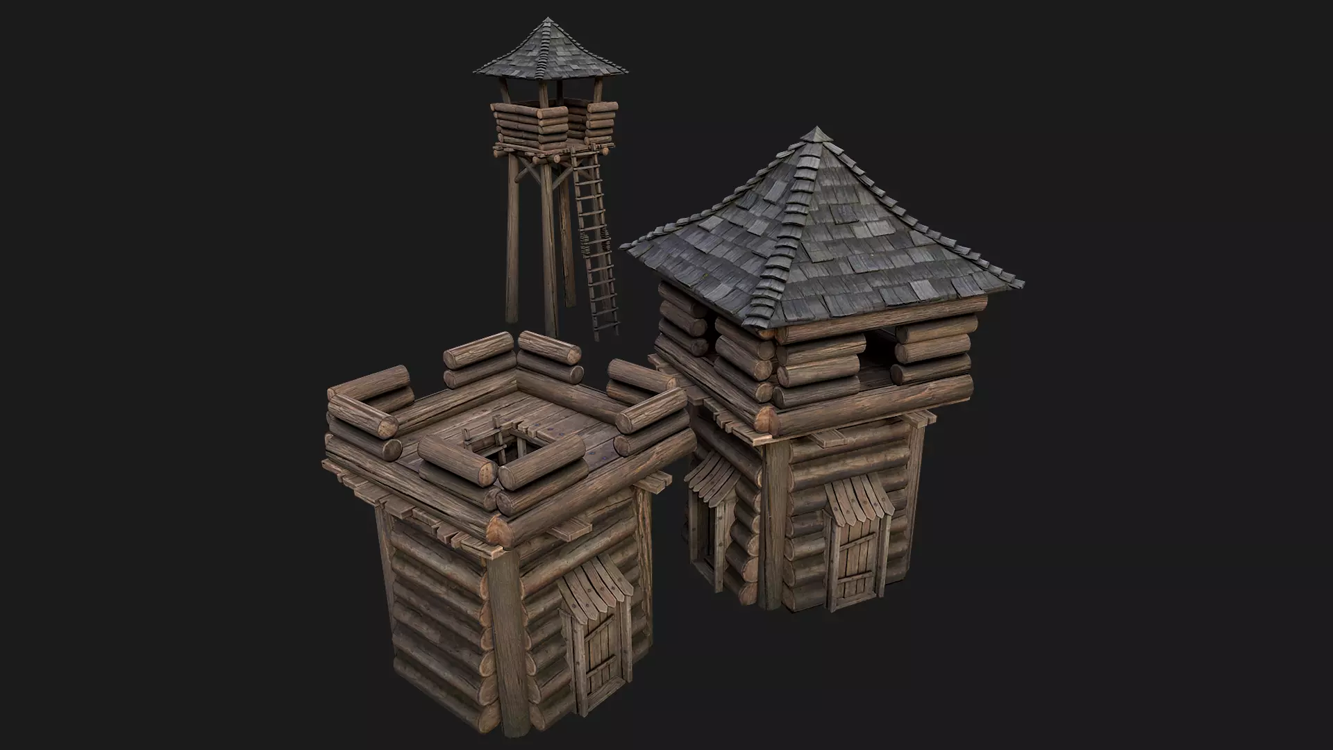 Medieval Towers Pack Low-poly 3D model_0