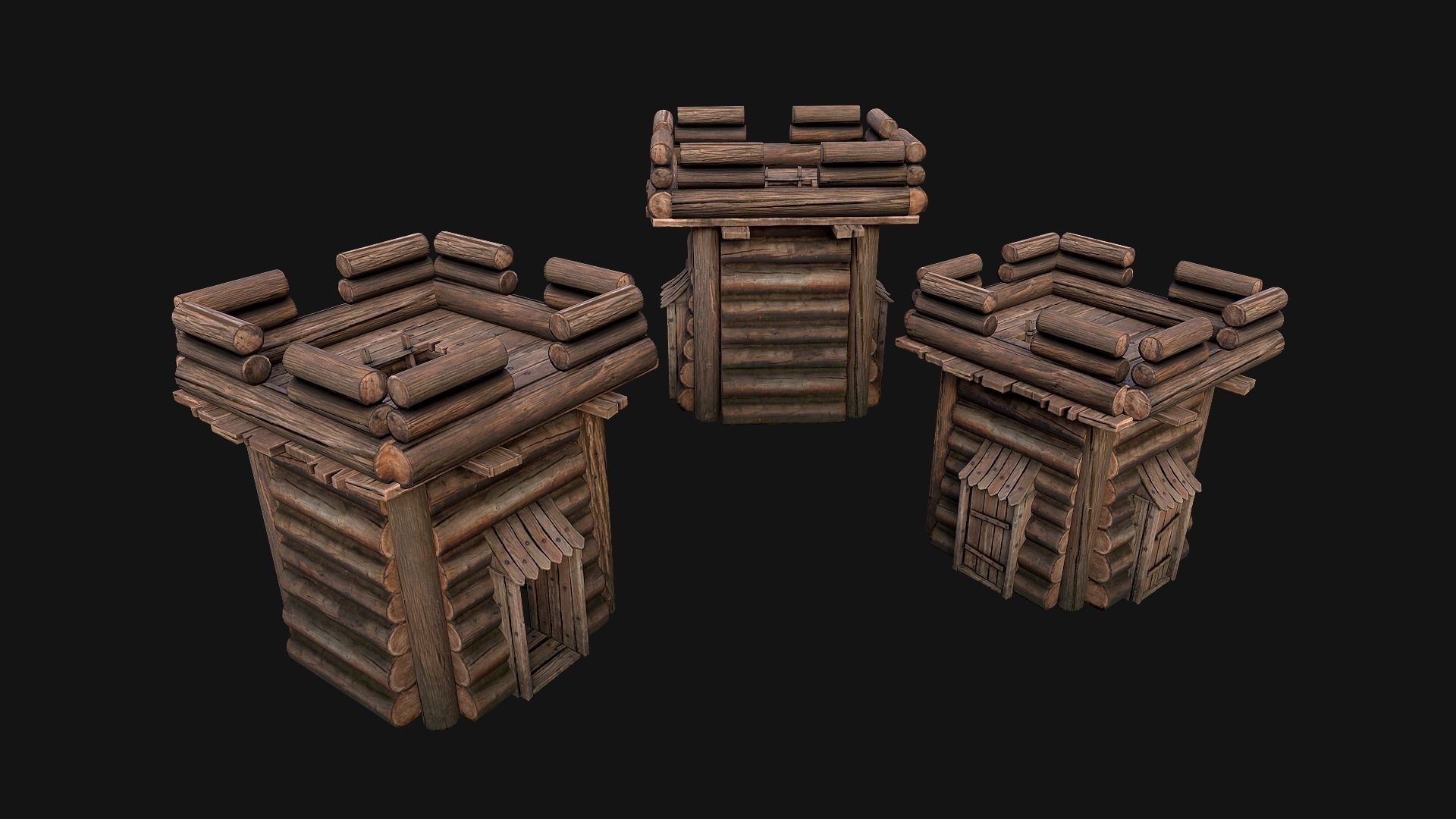 Medieval Towers Pack Low-poly 3D model_21