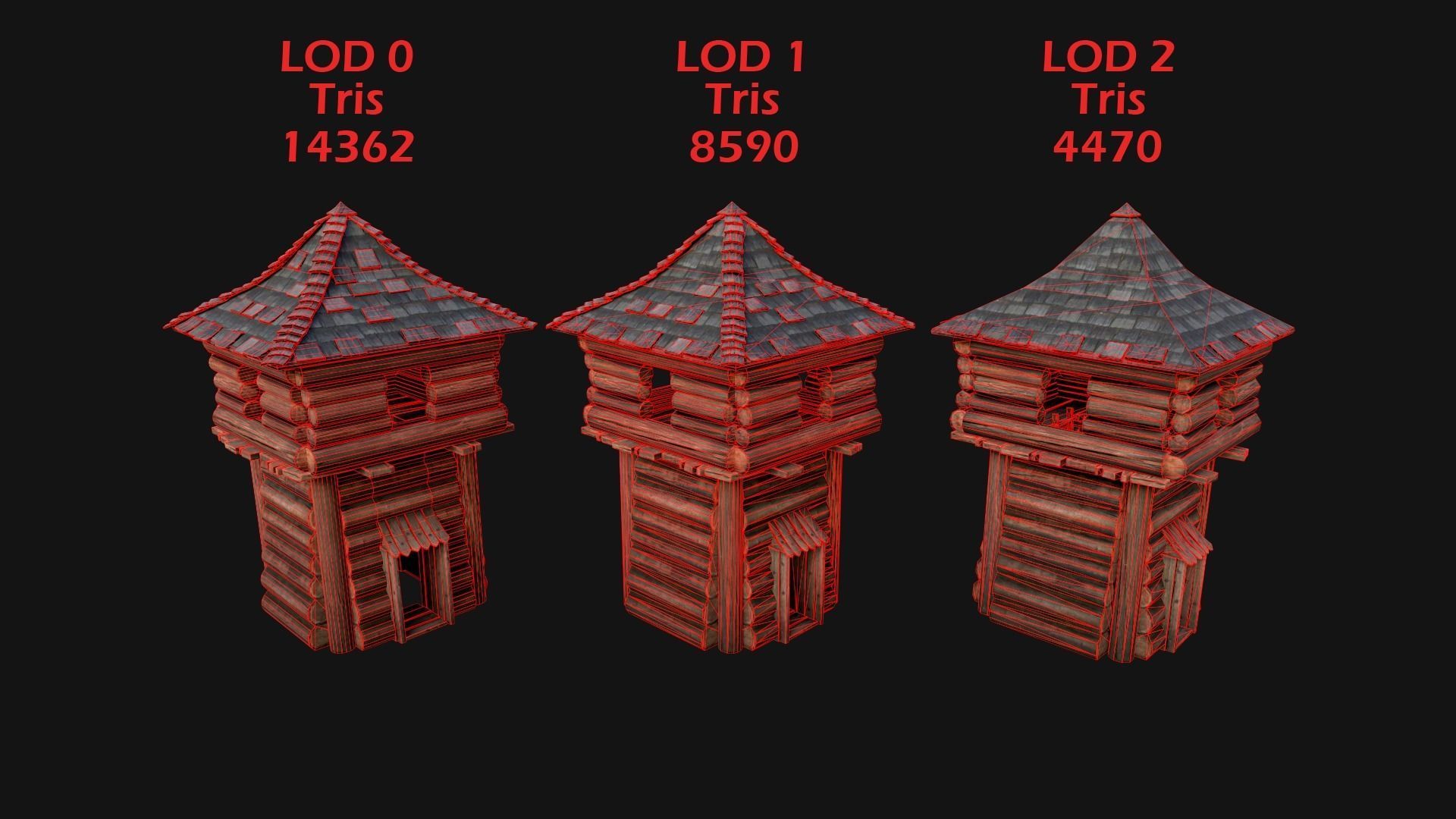 Medieval Towers Pack Low-poly 3D model_10