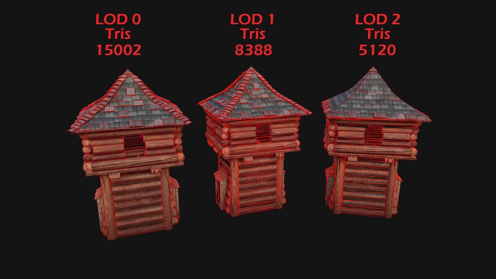 Medieval Towers Pack Low-poly 3D model_12