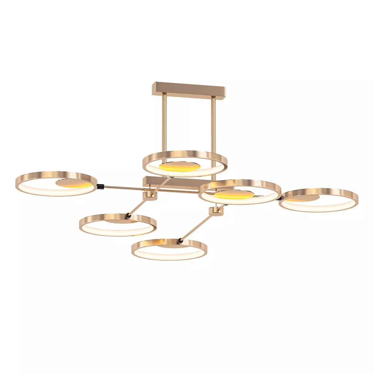 RISOR L light fixture with four circular lights 3D model