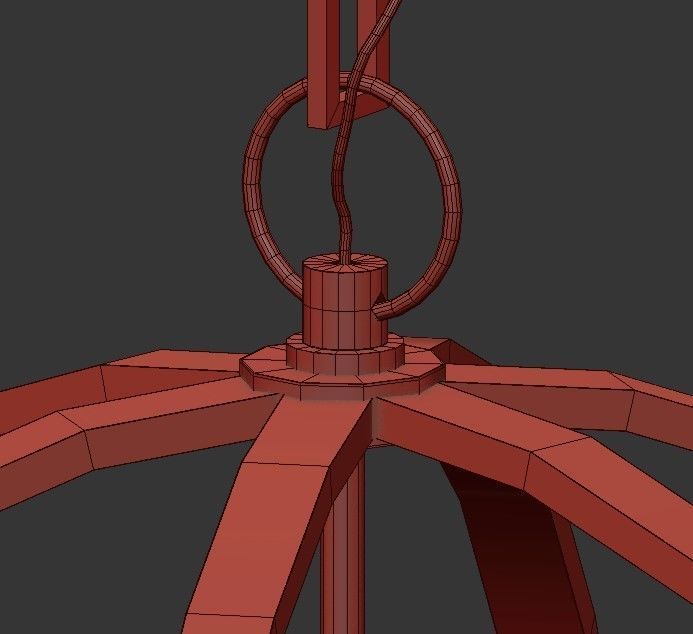 PASADENA light sphere chandelier in antique brass 3D model_1