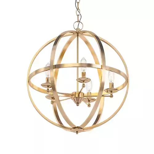 PASADENA light sphere chandelier in antique brass