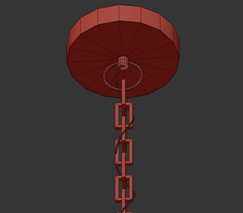 PASADENA light sphere chandelier in antique brass 3D model_2