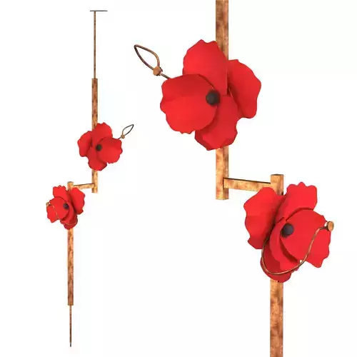 LURE POST WITH RED POPPIES