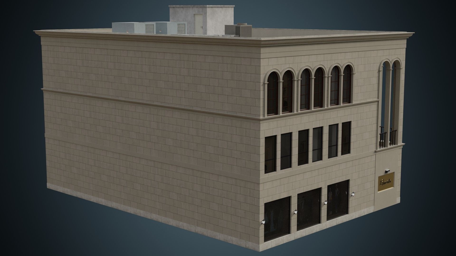 Building 30 Low-poly 3D model_1