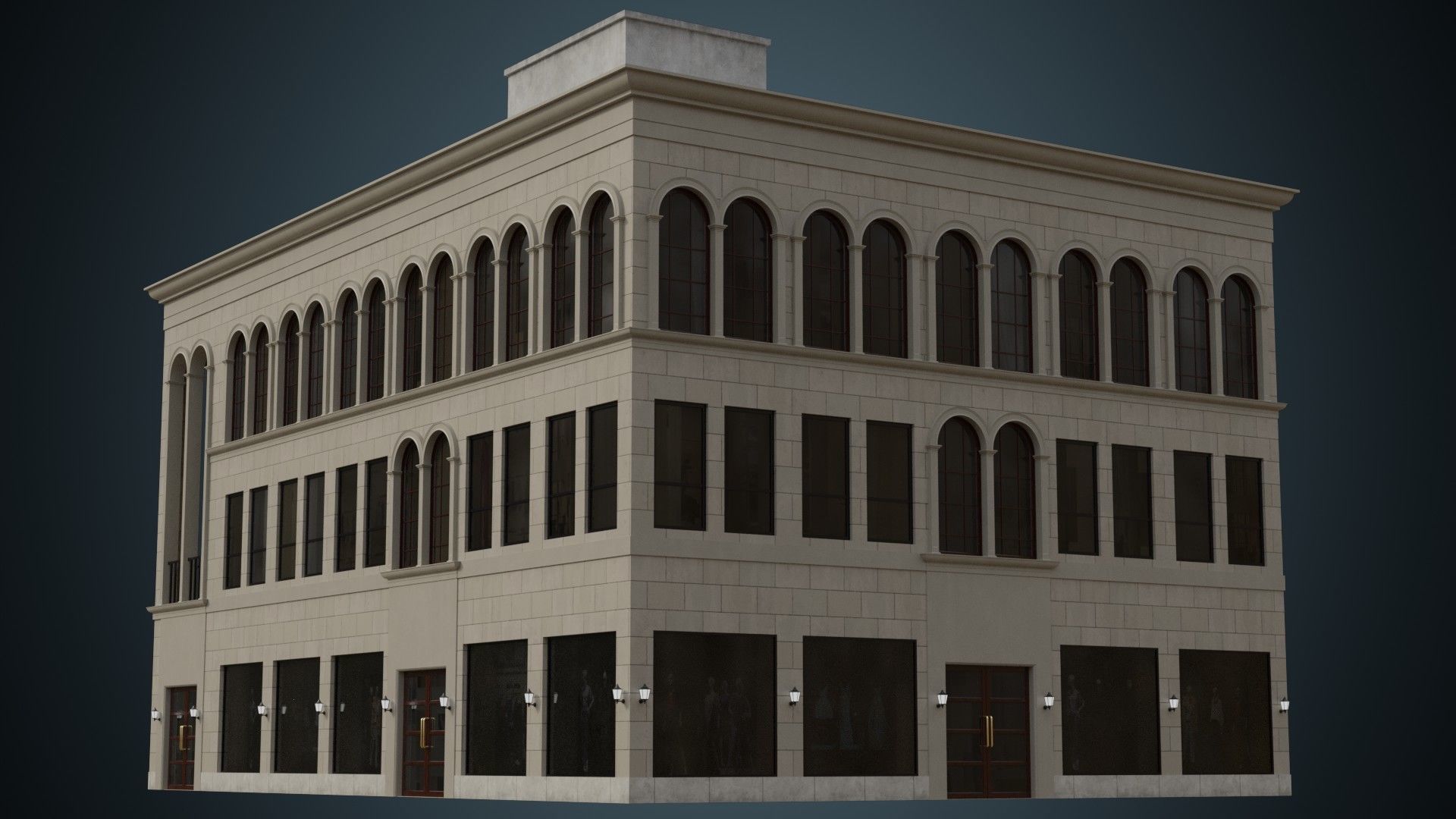 Building 30 Low-poly 3D model_3