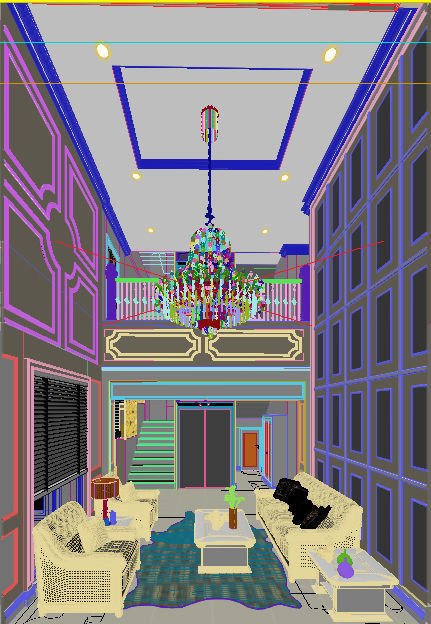 Interior decoration of the first floor of a large house 3D model_10