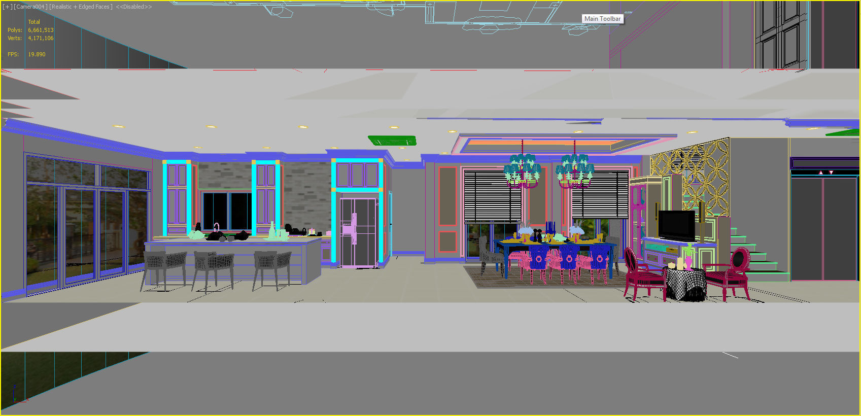 Interior decoration of the first floor of a large house 3D model_15